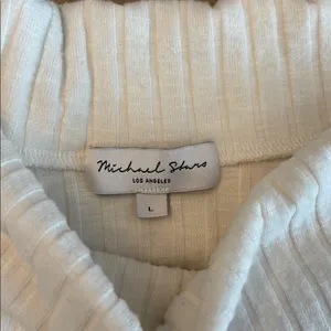 Michael Stars Off-Shoulder Ribbed Sweater - Cream thumbnail 2