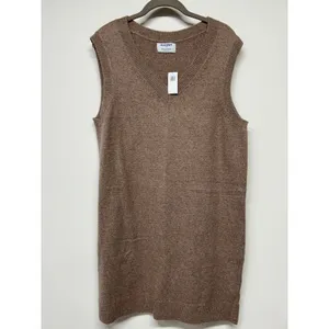 Old Navy V-Neck Sweater Vest‎ Dress Brown Knit Size Large NWT Coastal Preppy thumbnail 2