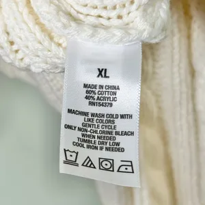 NWT Aeropostale Oversized Cable Knit Cropped V Neck Cardigan Sweater Cream XL thumbnail 11