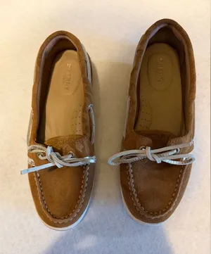 Sperry Women’s Suede Boat Shoes Tan Leather Lace Loafers Size 6 thumbnail 1