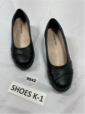 Dream Paris Womans New Slip On Ballet Style Shoes Size 7.5 Black Wedge Heel thumbnail 1