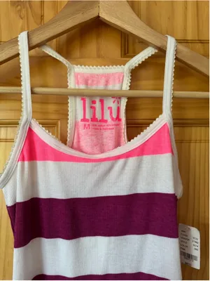 Vintage Y2K Lilu Pink & White Stripe Tank size medium thumbnail 3