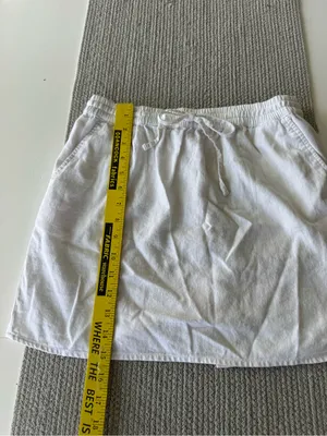 Forever 21 White Linen Drawstring Waist Mini Skirt Size XS thumbnail 6