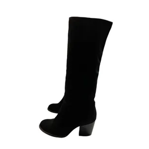 Crevo Atty Knee High Tall Boot Black Suede Stacked Heel Size 7.5 Minimalist Boho thumbnail 3