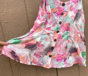 Torrid Womens Shirt Tank Multi Color Watercolor Twill Fit and Flare 12 Large thumbnail 10