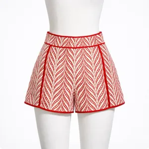 NWT Lovers + Friends Bizzy High Waist Wide Leg Embroidered Chevron Shorts~ L💛 thumbnail 4