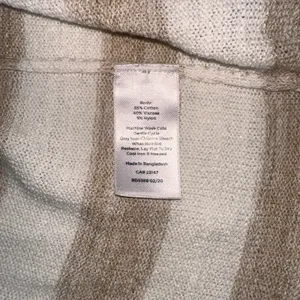 Talbots Womens Size Large Brown Cream Stripe Cardigan Sweater thumbnail 4