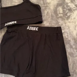 Black Angel Crop Top and Shorts Set thumbnail 2