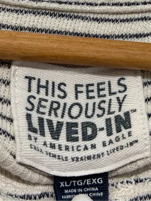 American Eagle Striped Oversized Sweatshirt Size XL Feels lived in sweater AE thumbnail 2