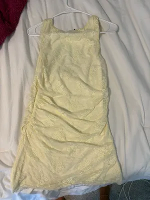 That’s So Fetch Yellow Lace Mini Dress thumbnail 4