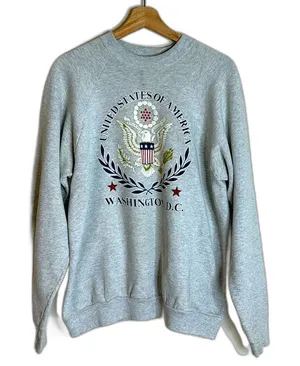 VTG‎ 80s 90s Gray Sweatshirt pullover Washington DC USA Size XL thumbnail 1