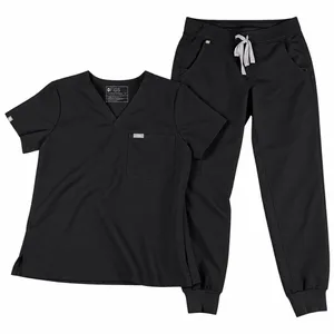 figs scrub set Catarina top (s) & zamora joggers (xs/p) black thumbnail 1