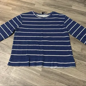 ❤️Zara Trafaluc Blue White Stripe Shirt; Medium Women’s thumbnail 1