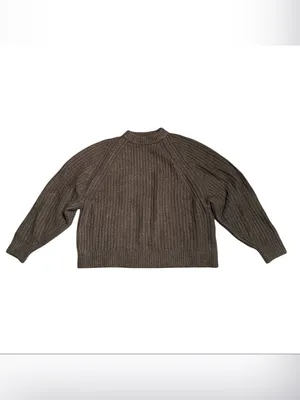 Madewell Ribbed Cotton-Blend Sweater molasses brown chunky knit Size XS NWOT thumbnail 4