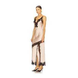 Herskind Nelly Powder Pink Fairy Whimsical $398 NWT Satin Lace Maxi 4 thumbnail 6