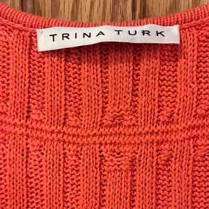 Trina Turk Open Crochet‎ Knit Sleeveless Dress Cover-Up in Orange Pop Size XS/S thumbnail 5