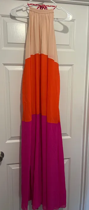 Almost Pink Backless Pink Maxi Dress thumbnail 1