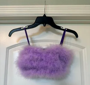 Adorable Boa Feather Crop Top! 💜 thumbnail 1