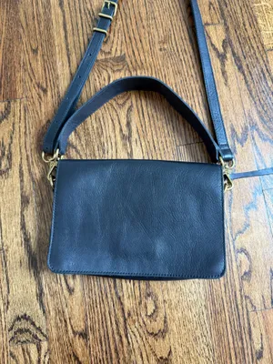 Madewell The Flap Convertible Crossbody Bag Black Leather Minimalist Travel thumbnail 4
