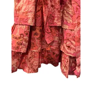 Ulla Johnson Lulua Frill Sleeve Tiered Ruffed Mini Dress Size 8 Medium Pink thumbnail 8