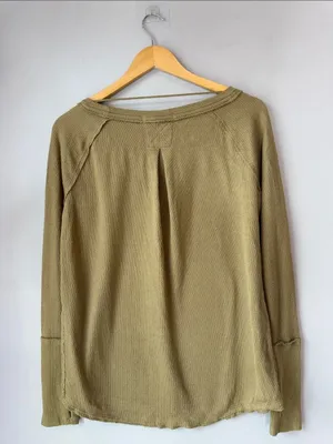 Free People Gauzy Thermal Shirt Lagenlook thumbnail 3
