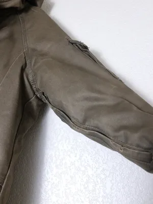 Y2K Tetsu Military Parka Coat M Olive Hooded Faux Fur Quilted Shell Utility thumbnail 6