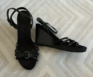 A2 Women’s Black Strappy Wedge Sandals - Size 10 thumbnail 1