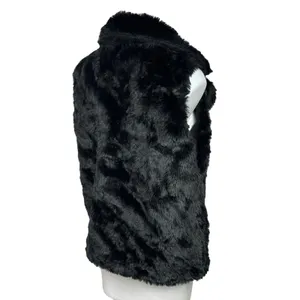 Forever 21 Women's Black Faux Fur Sleeveless Pocket Collar Vest Jacket Size S thumbnail 3