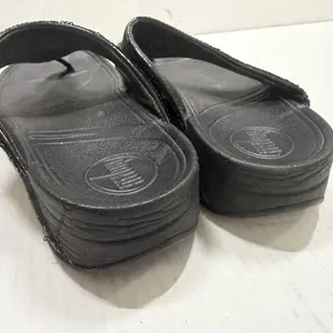FitFlop Shoes Womens Size 5‎ Black Sequin Thong Flip Flop Wedge Sandals Comfort thumbnail 6