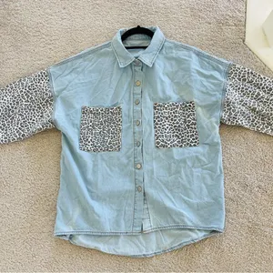 Blue Blushing Brunette Mid Wash Denim Jacket Women one size thumbnail 1