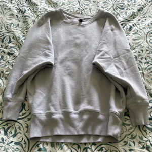 Aerie The Chill Cozy Crew Sweatshirt Light Blue Oversized Fleece Pullover XS thumbnail 4