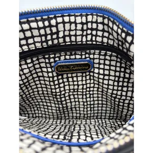 Urban Expressions Black Cobalt Blue Gold Laser Cut‎ Diamond Wristlet Clutch Bag thumbnail 3