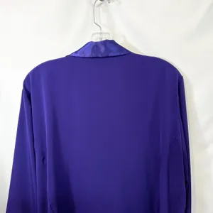 VTG Victoria's‎ Secret Large Pajama Top Purple Satin Trim Double Breasted 1696 thumbnail 8