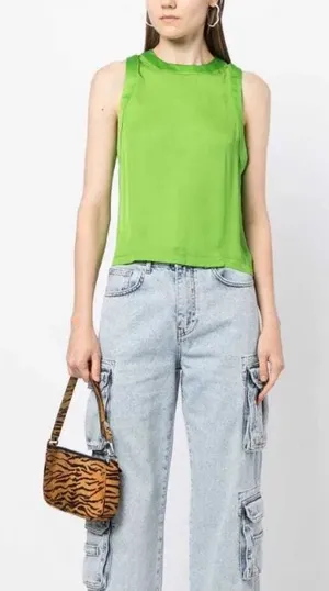 Alice + Olivia Green Zipper Back Tank Top thumbnail 1