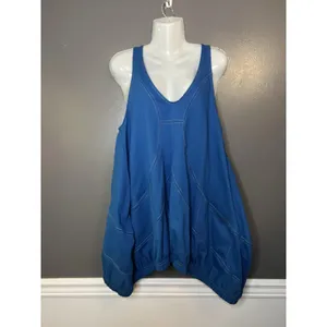 Free People FP Beach Tank Dress Womens XS Blue Out Of The Blue Cotton Made USA thumbnail 2