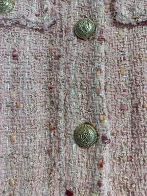 Generation Love Pink Tweed Blazer Size Small | Gold Chain Details thumbnail 4