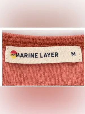 Marine Layer striped tiered cotton maxi dress size M pink rust thumbnail 5
