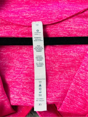 Lululemon womens hot pink half zip long sleeve pull over fitness top size 10 thumbnail 5