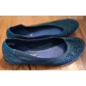 Merrell Tahoe Ballet Flats Leather Comfort‎ Shoes Blue Laser Cutout 9.5 thumbnail 5