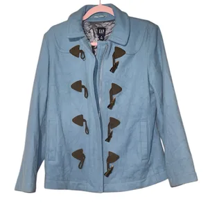 Gap Teal Zip n Toggle Y2K Peacoat size Medium thumbnail 2