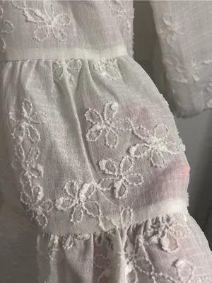 White Embroidered Long Sleeve Mini Dress - Brand thumbnail 3