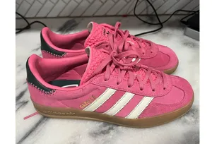 Adidas Gazelle Indoor Women’s 6 Pink White Gum Sole Sneakers IG0670 Retro Casual thumbnail 8