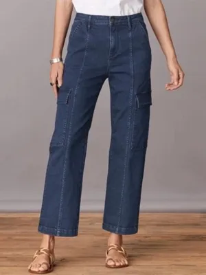 Driftwood Annabel Cargo Stretch Jeans Dark Wash thumbnail 2