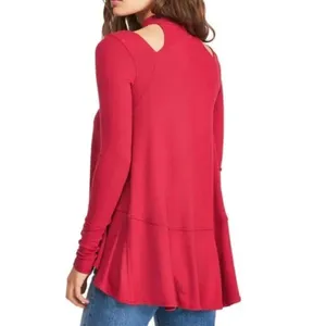 Free People Downtown Girl flowy high neck tunic Apple Valley red‎ size S NWT thumbnail 2