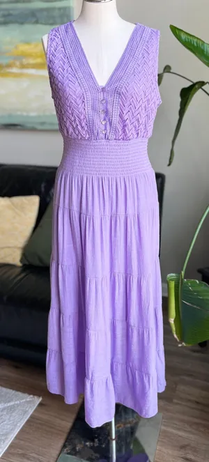 Lilac Maxi Dress Purple Size L thumbnail 1