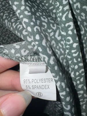 Anna Kaci California Green & white speckle pattern V-Neck Flutter Sleeve Blouse thumbnail 3