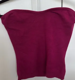 Express Strapless Knit Tube Top in Berry Plum thumbnail 1