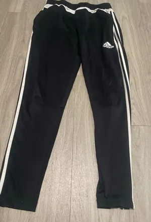 adidas Black Joggers with White Side Stripes thumbnail 1