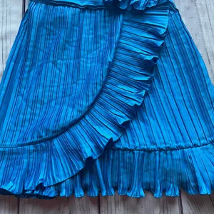 Amur Kelce Cobalt Blue Pleated Flounce Mini Dress thumbnail 7