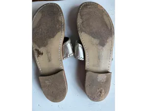 Jack Rogers Metallic Silver Leather Sandals thumbnail 5